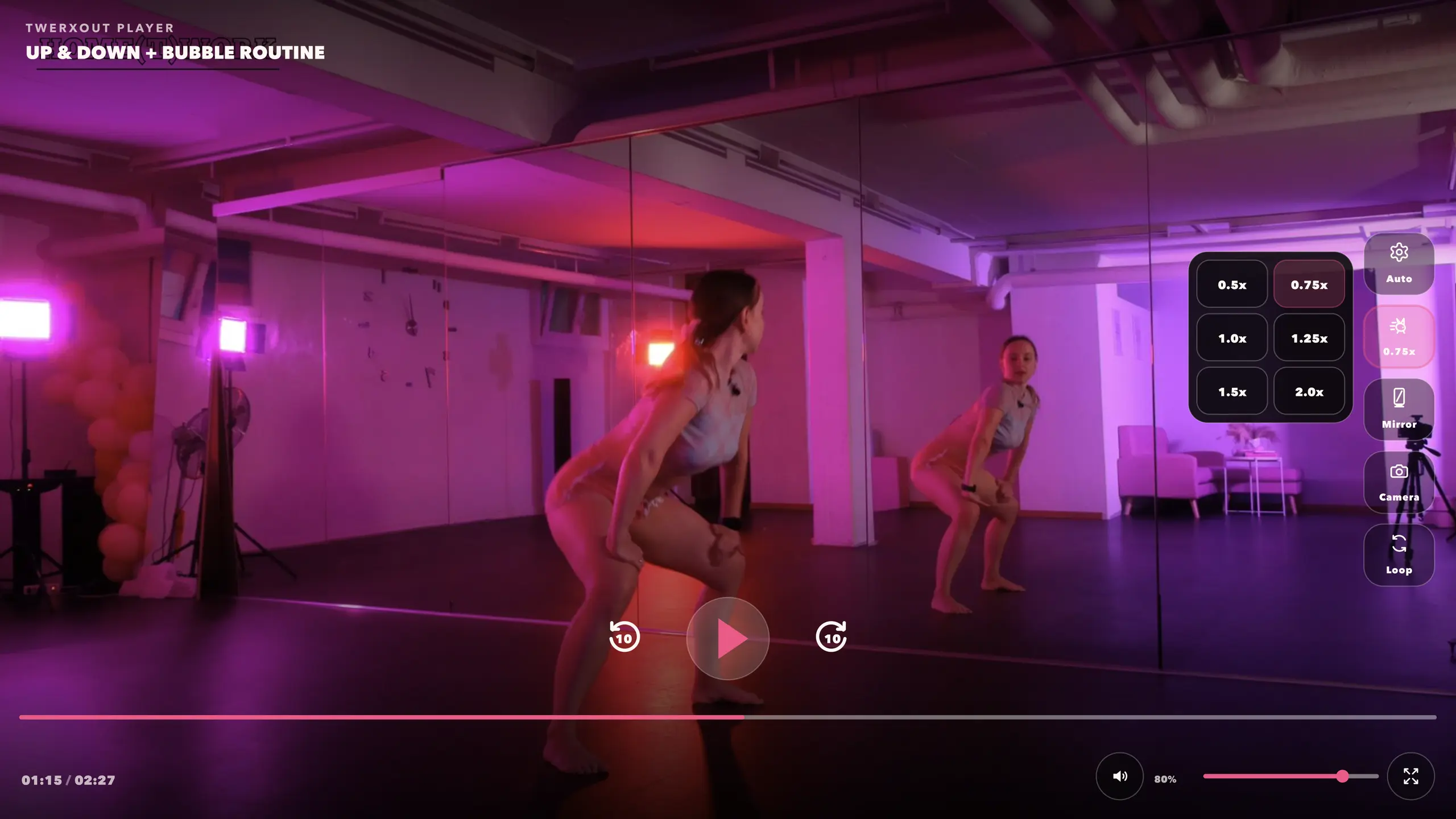 Control Tempo: Slow the lesson down while your body learns the pattern, then bring it back to the beat.